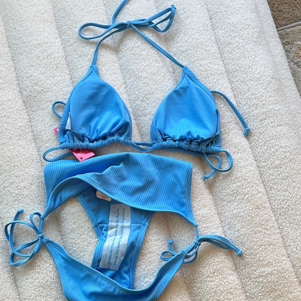 Target Blue Ribbed Bikini Set - Picture 5 of 6